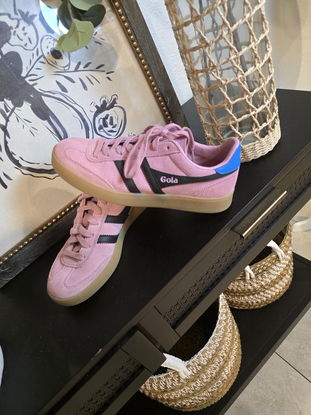 Gola Viper candy pink suede retro gum sole Low Top Lace-Up Women’s Sneakers 7